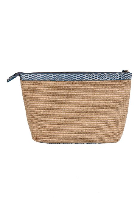 pochette in raffia Nardelli | BUSTONE RAFIABEIGE RIP,BLU
